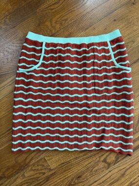 Beklina - NWOT beach skirt- sienna - Striped Red and Mint Knit Skirt